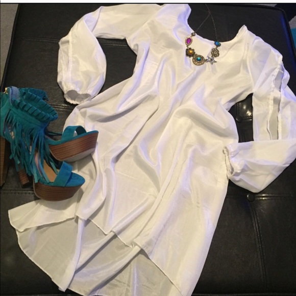 White open sleeve minidress - Picture 3 of 8